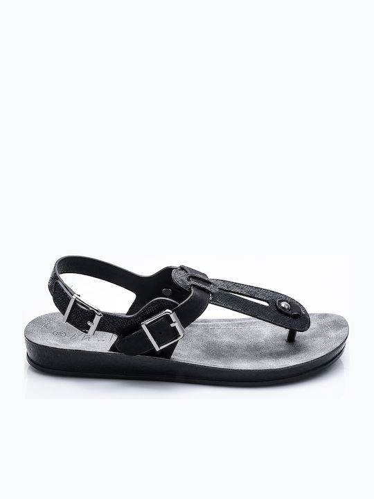 Envie Shoes Women's Flat Sandals Anatomic in Black Color