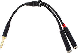 Pro snake Cable 6.3mm male - 2x 6.3mm female 0.30m (TPY 2003 JBB)