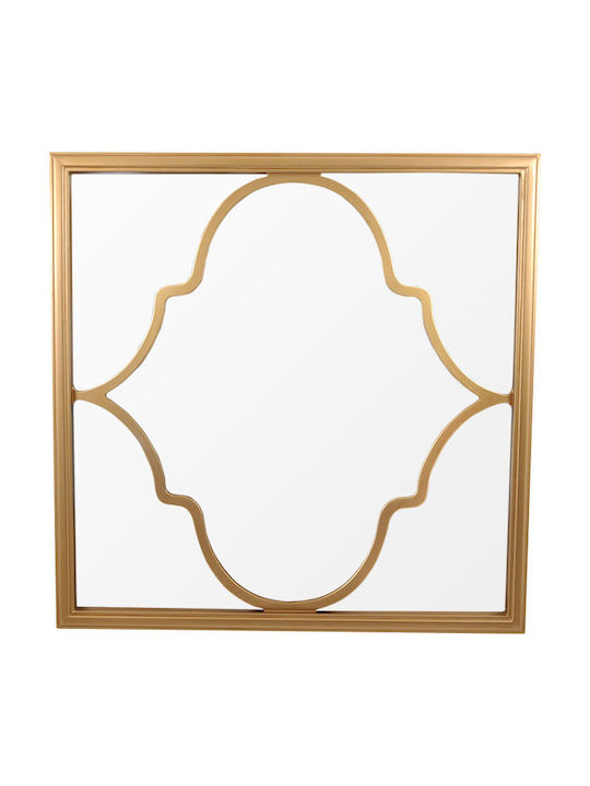 Etiquette Καθρέπτης Τοίχου με Χρυσό Μεταλλικό Πλαίσιο 72x72cm