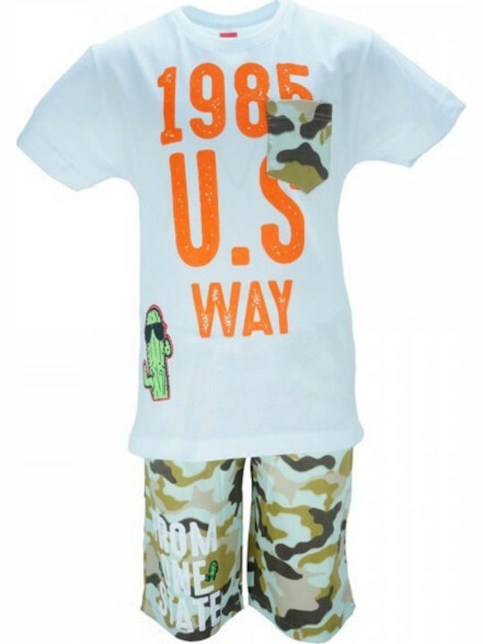 Joyce Kids Set with Shorts Summer 2pcs White