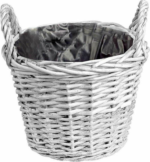 JK Home Decoration Комплект декоративни кошници Сламени с дръжки White 2бр