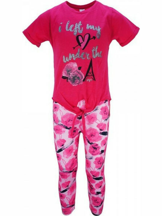 Joyce Kids Set with Leggings Summer 2pcs Fuchsia