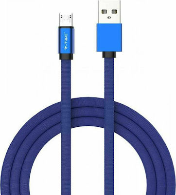 V-TAC Ruby Geflochten USB 2.0 auf Micro-USB-Kabel Blau 1m (8496) 1Stück