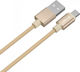 V-TAC Platinum 1m Braided USB 2.0 to micro USB Cable Gold (8490)
