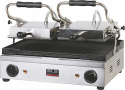 SLS PGR 33 Commercial Double Sandwich Maker with Ribbed Top and Ribbed Bottom 3000W
