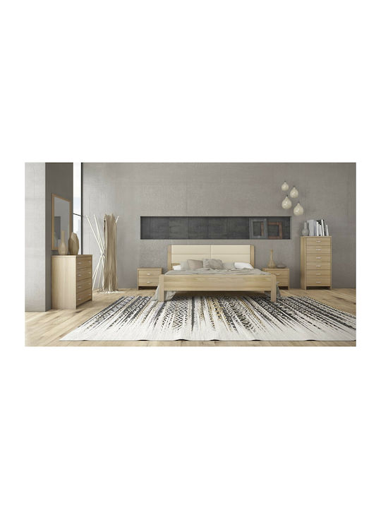 Bedroom Furniture Set Ν45Δ Latte Κεφαλάρι Τεχνόδερμα 160x200cm 6pcs