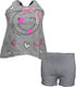 Funky Kids Set with Shorts Summer 2pcs Gray