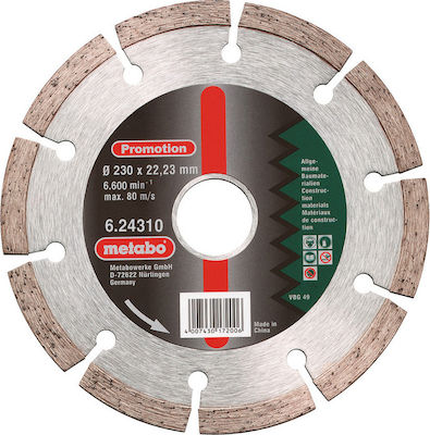 Metabo Διαμαντόδισκος Δομικών Υλικών 230mm Slicer/Coarse Grater Disc Construction Materials 230mm 1pcs