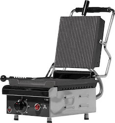 M&M equipment T202R Commercial Sandwich Maker with Cast iron Ribbed Top and Ribbed Bottom 1600W