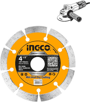 Ingco Δίσκος Κοπής Δομικών Υλικών 115mm Slicer/Coarse Grater Disc Construction Materials 115mm 1pcs