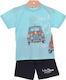 Nek Kids Wear Kids Set with Shorts Summer 2pcs Turquoise