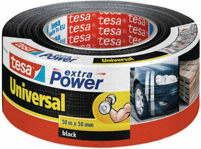 Tesa Extra Power Universal Black Αυτοκόλλητη Υφασμάτινη Ταινία Μαύρη 50mmx25m