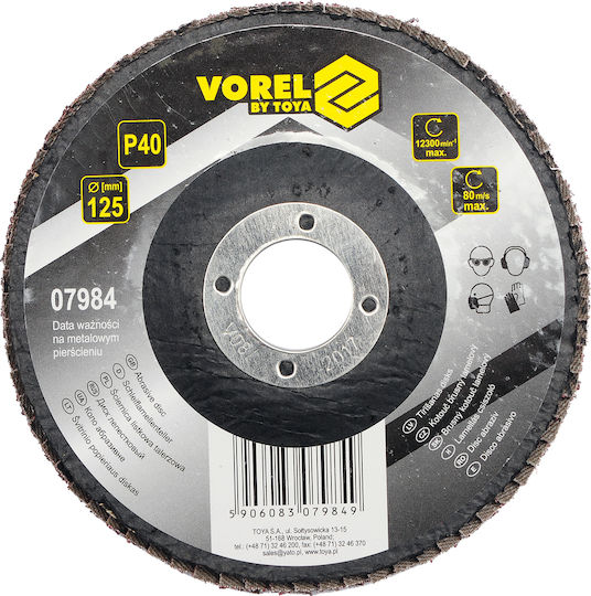 Vorel Disc de șlefuire tip aripă 125mm Disc de șlefuire Μetal 125mm