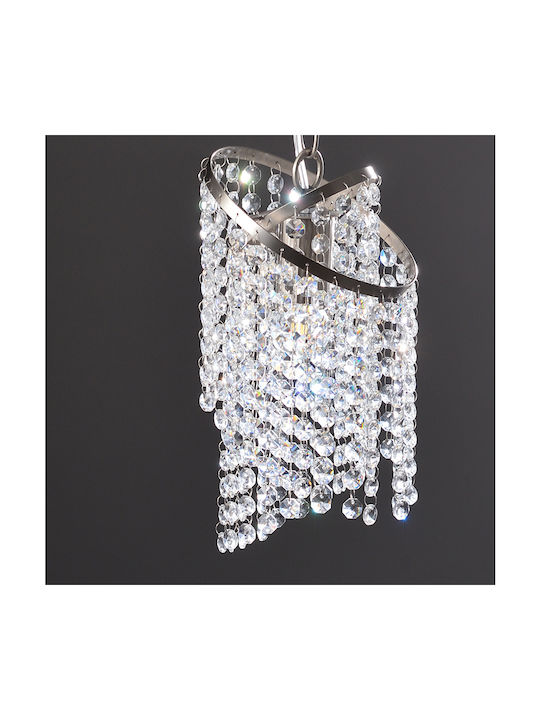 Aca Pendant Light Single-Light with Crystals for Socket E27 Transparent