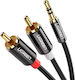 Ugreen Καλώδιο Ήχου 3.5mm male - RCA male Μαύρο 2m με Επίχρυσους Ακροδέκτες 10584