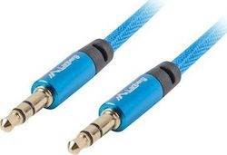 Lanberg Lanberg 3.5mm Jack Cable - 3.5mm Male to 3.5mm Male Blue 1m CA-MJMJ-10CU-0010-BL