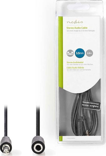 Nedis 3.5mm Jack Cable Male to Female Black 2m