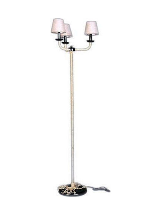 Fylliana Floor Lamp H167xW45cm. with Socket for Bulb E14 White