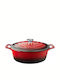 La Cuisine Flacher Topf aus Gusseisen 6.5Es / 32cm Red