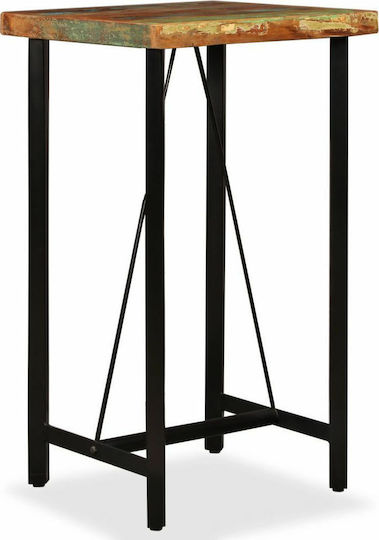 Table Bar from Solid Wood & Metal Natural 60x60x107cm