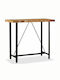 Table Bar from Solid Wood & Metal Natural 120x60x107cm