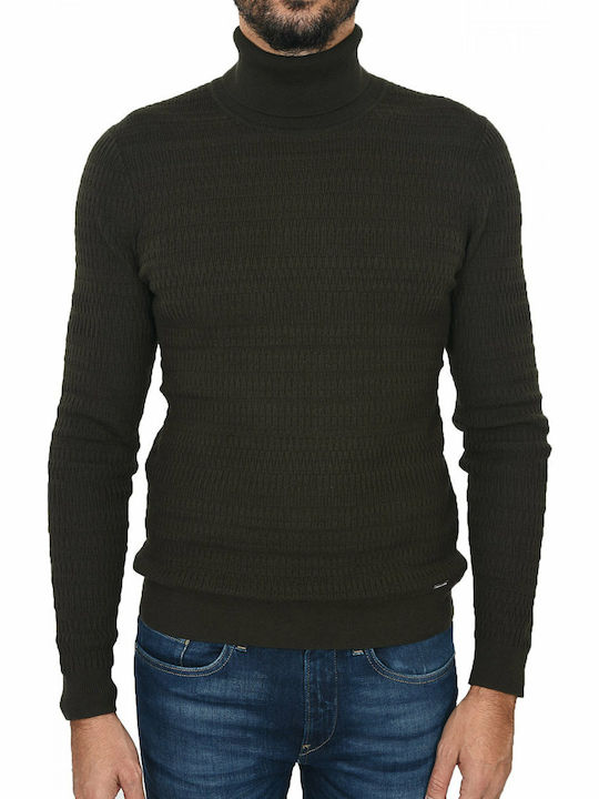 Hugo Boss Smaxim Herren Langarm-Pullover Rollkragen Khaki