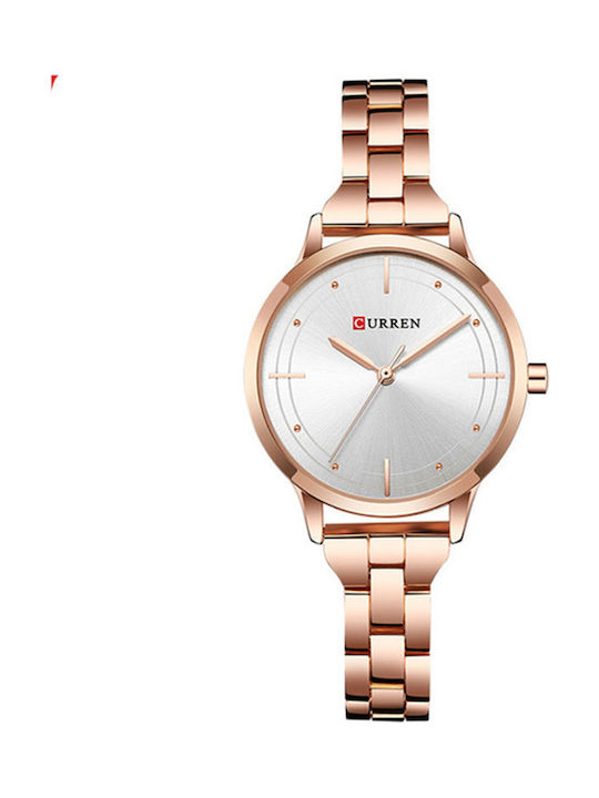 Curren Γυναικείο Ρολόι 32mm Μπαταρίας με Μεταλλικό Μπρασελέ Rose Gold /Silver