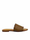 Makis Kotris K-670 Leather Women's Flat Sandals in Tabac Brown Color Κ-670