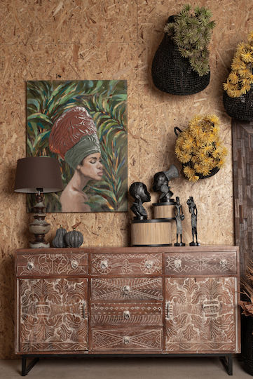 InTheBox Jungle Lady Handmade Πίνακας σε Καμβά 76x100cm