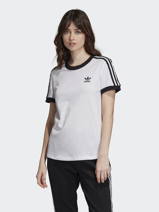 Adidas 3 Stripes Αθλητικό Γυναικείο T-shirt Λευκό