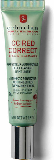 Erborian CC Red Correct Cremă de Față de Zi cu SPF25 pentru Hidratare, Reconstrucție și Imperfecțiuni cu Vitamina E și Centella Asiatica 15ml