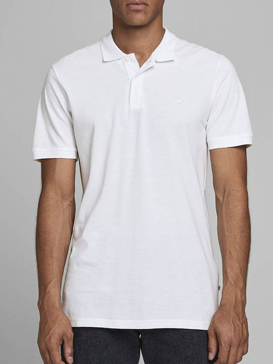 Jack & Jones Ανδρικό T-shirt Κοντομάνικο Polo Λευκό