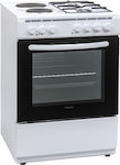 Finlux FXC 622M Κουζίνα 65lt με Εστίες Υγραερίου & Ρεύματος Π60εκ. Λευκή