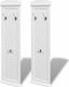 vidaXL Wooden Wall Hanger with 4 Slots White 28x3.5x109cm 2pcs