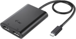 i-tec C31DUAL4KDP USB-C männlich zu DisplayPort 2x weiblich