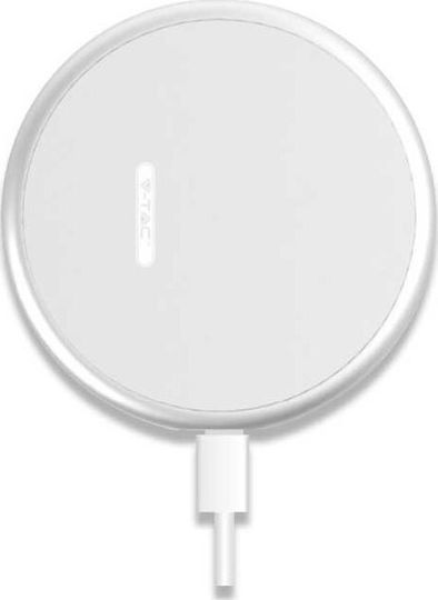 V-TAC Асусърмен Зарядно Устройство (Qi Pad) 10W Бял (VT-1210)