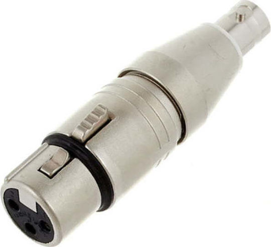 Neutrik Μετατροπέας BNC male σε XLR female Ασημί 1τμχ NA2FBNC