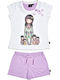 Santoro Set Top & Bottom Kids Summer Pyjamas White