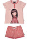 Santoro Set Top & Bottom Kids Summer Pyjamas Pink