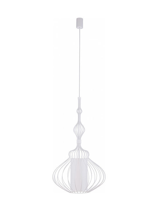 Nowodvorski Abi M Pendant Light Single-Light Grid for Socket E27 White