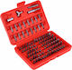 Haitronic Сет 100 Битове за Винтоверт Кръст / Торкс / Звезда / Трикрилен Professional Assorted Screwdriver Bits Case