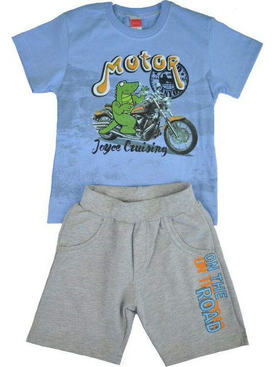 Joyce Kids Set with Shorts Summer 2pcs Light Blue