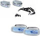 Auto Gs LA-1100 Square Car Foglights H3 12V 55W 125x46mm Universal 12V 55W 12.5cm with White Lighting 2 Pieces