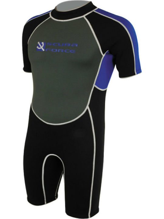 Scuba Force Torre Μονοσόρτς Κατάδυσης Διπλόφοδρο με Φερμουάρ Μαύρο 3mm 64211