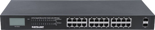 Intellinet Unmanaged L2 PoE+ Switch με 24 Θύρες Gigabit (1Gbps) Ethernet και 2 SFP Θύρες