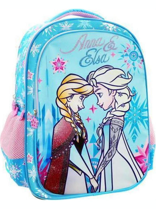 Diakakis Frozen Anna & Elsa School Bag Backpack Elementary, Elementary in Light Blue color