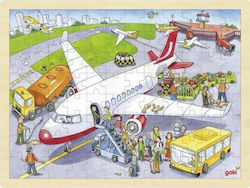 Wooden Kids Puzzle Airport for 3++ Years 96pcs Goki