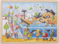 Wooden Kids Puzzle Zoo for 3++ Years 48pcs Goki