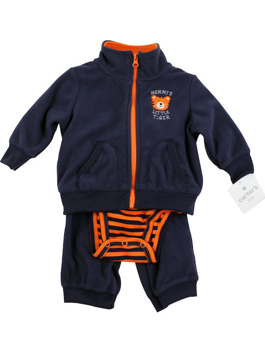 Carter's Baby Bodysuit Set Short-Sleeved with Pants Blue 3pcs
