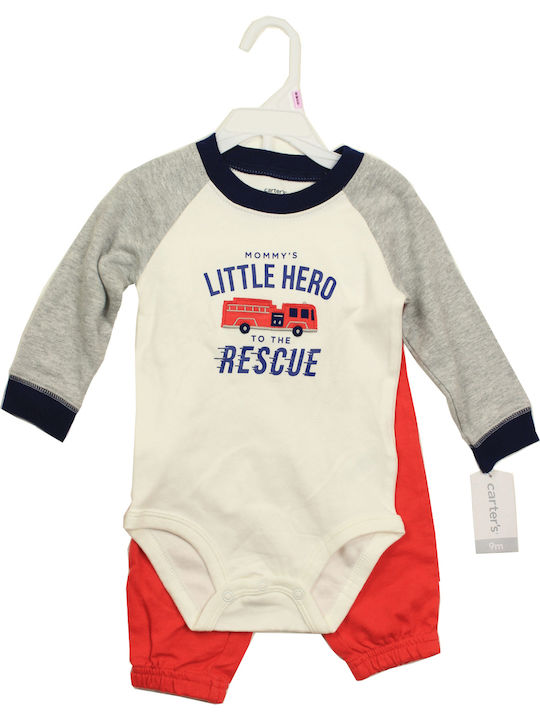 Carter's Baby Bodysuit Set Long-Sleeved with Pants Multicolour 2pcs